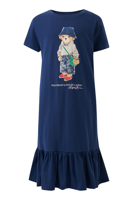 Kids Polo Bear Cotton Jersey T-Shirt Dress